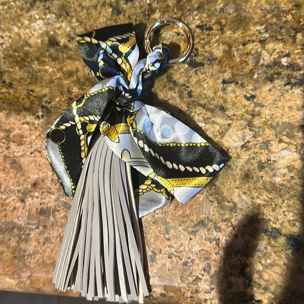 Twilly And Leather Tassel Keychain